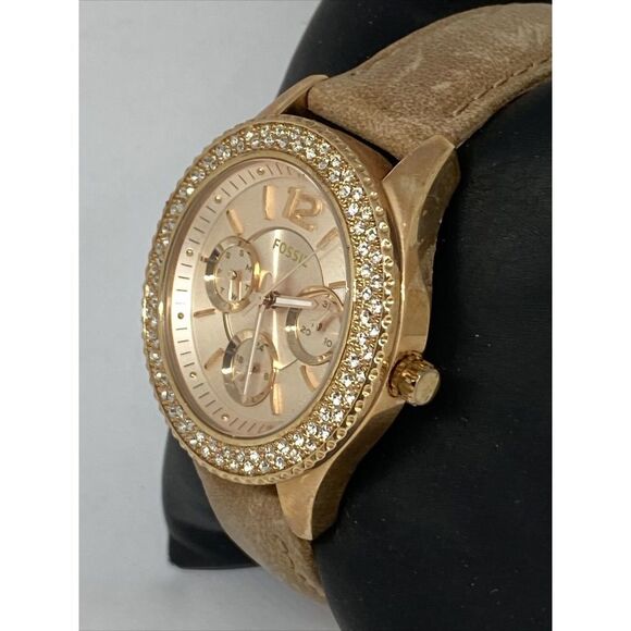 Fossil ES2955 Women Sand Leather Rose Analog Dial Quartz Wrist Watch QB578 - Picture 4 of 12